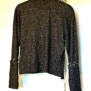 Planet Gold Knit Top with Silver Hoop Hardware